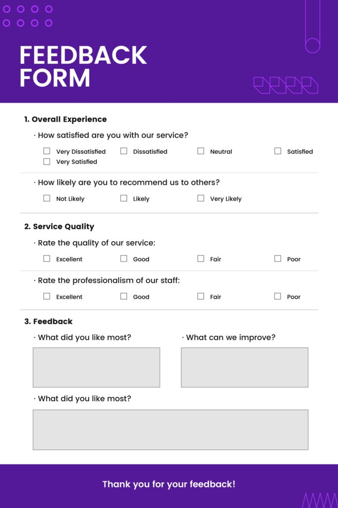 Voice of Customer Feedback Form Template