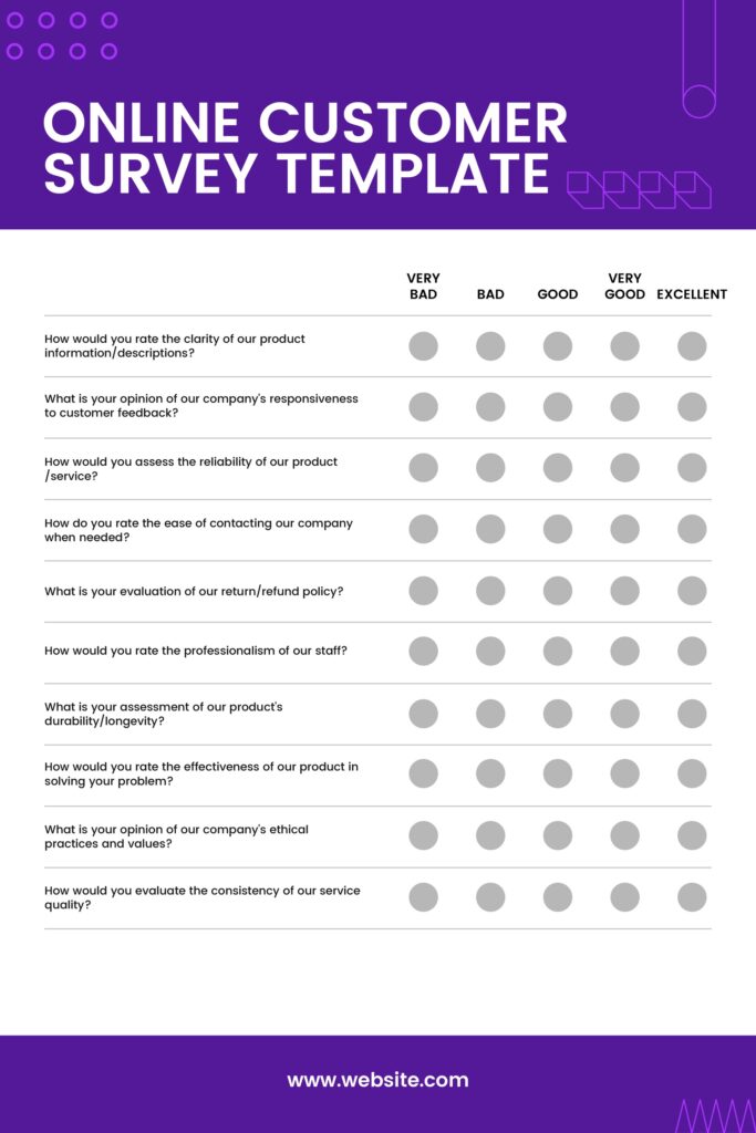 Voice of Customer- Online Customer Survey Template